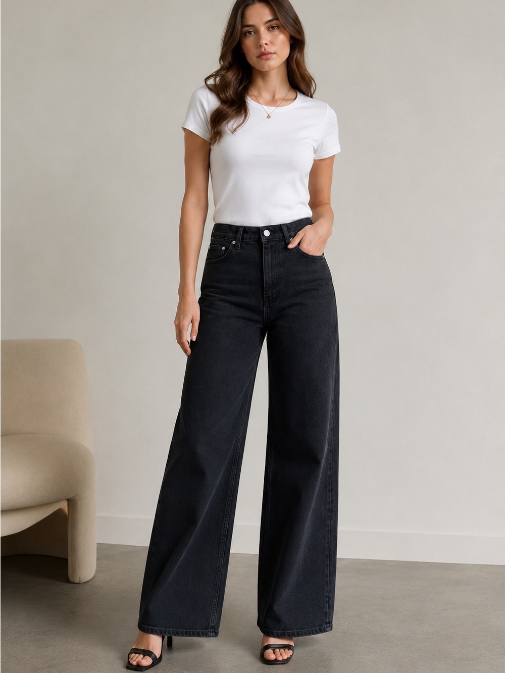 NWOT | Citizens of Humanity - Paloma Wide Leg Jeans - Size 26 - Black Wash Denim